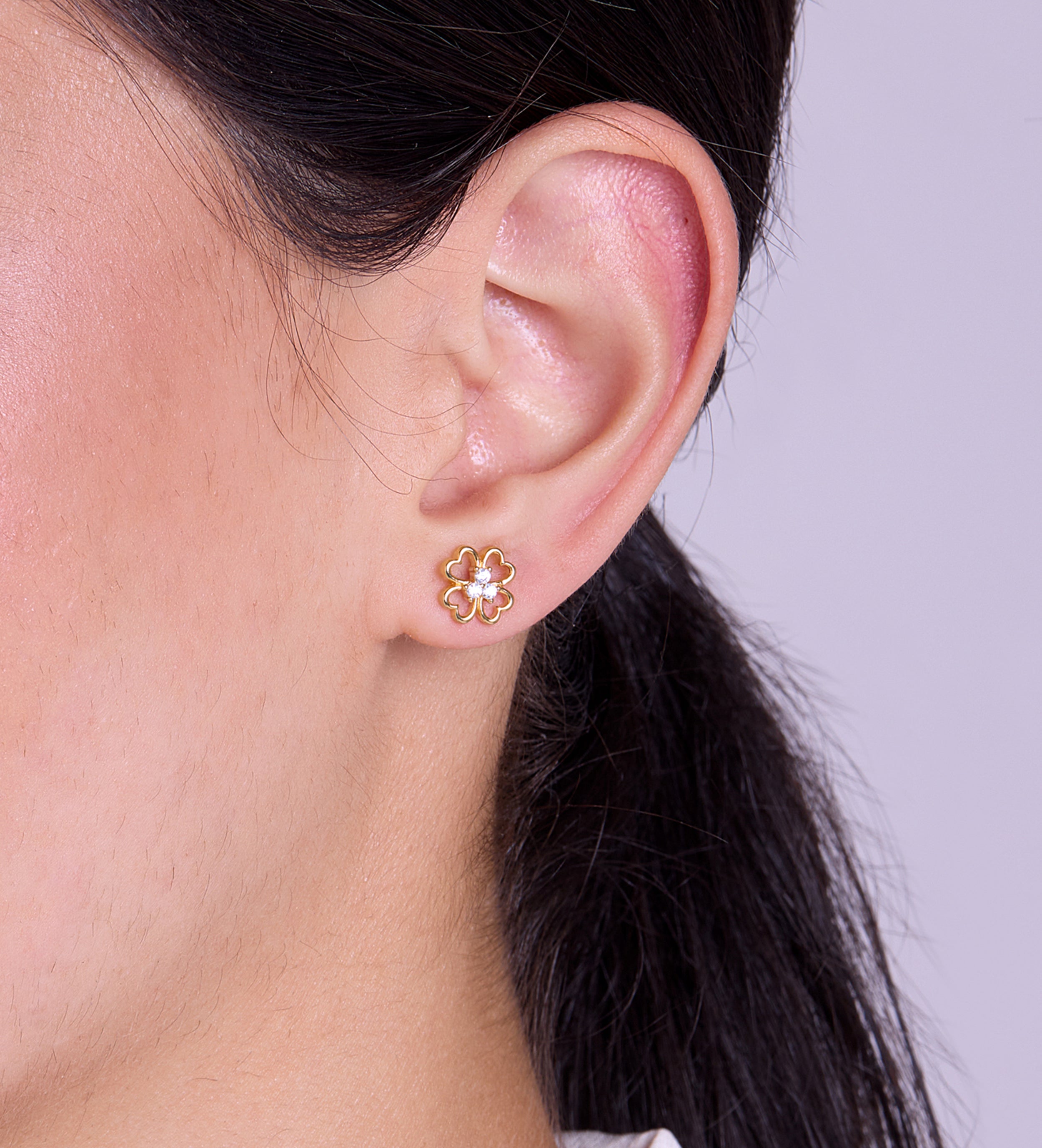 Lucky Clover Earrings in 18k Gold Plating on 925 Silver - Ash & Harry