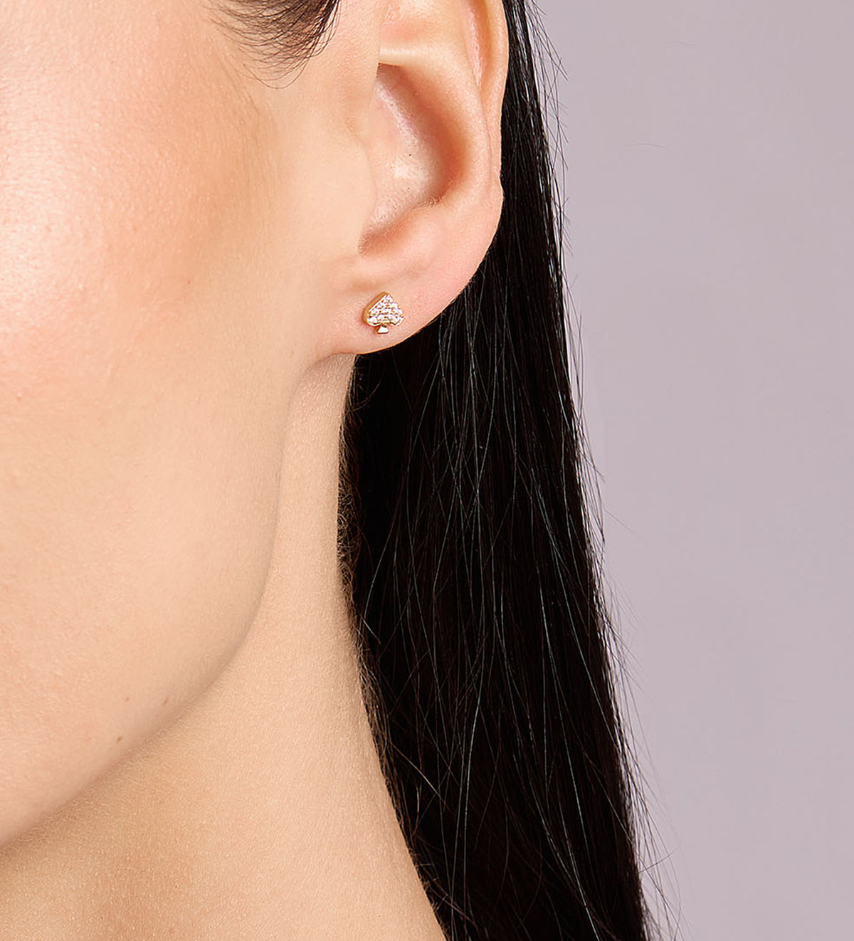 Pave Spade Earrings in 18k Gold Plating on 925 Silver - Ash & Harry