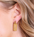 Rectangle Drop Earrings in 18k Gold Plating on 925 Silver - Ash & Harry