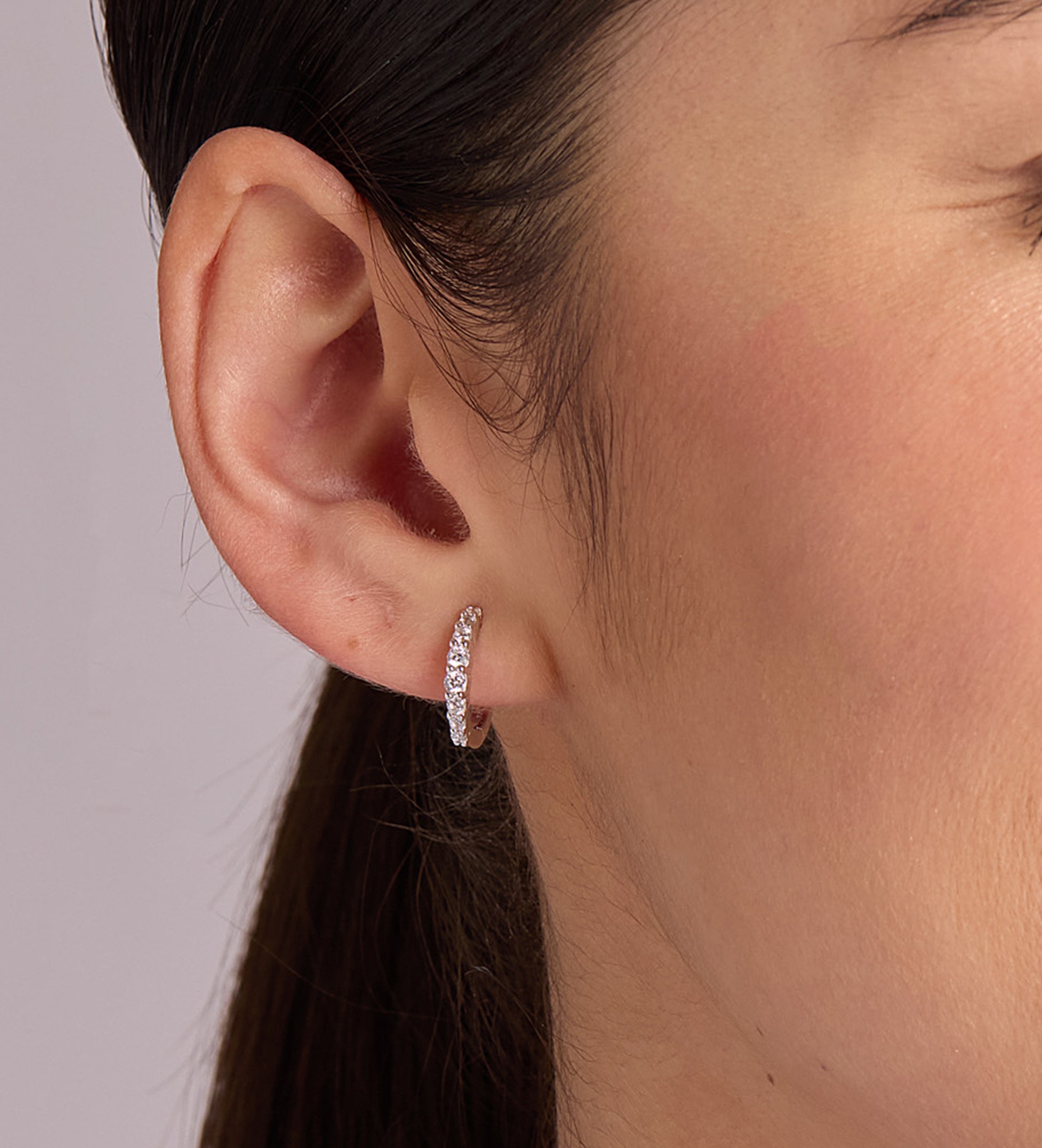 Stella Huggies in Rhodium Plating on 925 Silver - Ash & Harry