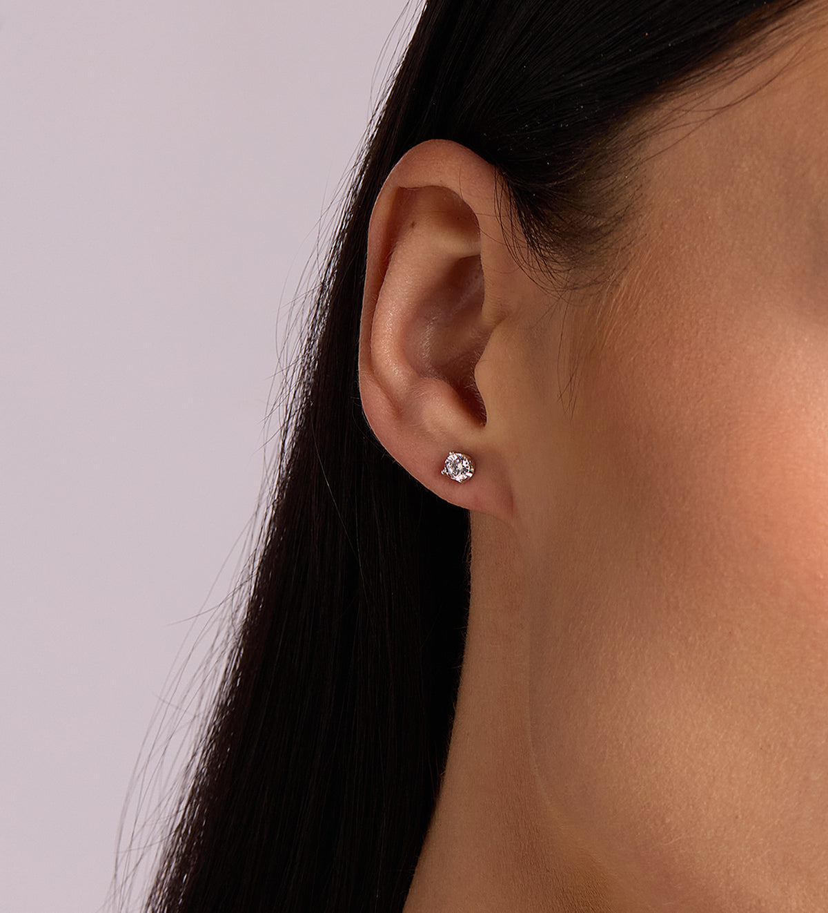 Stella Studs in Rhodium Plating on 925 Silver - Ash & Harry
