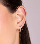 Thin Small Hoops in Rhodium Plating on 925 Silver - Ash & Harry