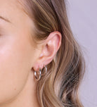 Tube Large Hoops in Rhodium Plating on 925 Silver - Ash & Harry