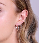 Tube Medium Hoops in Rhodium Plating on 925 Silver - Ash & Harry