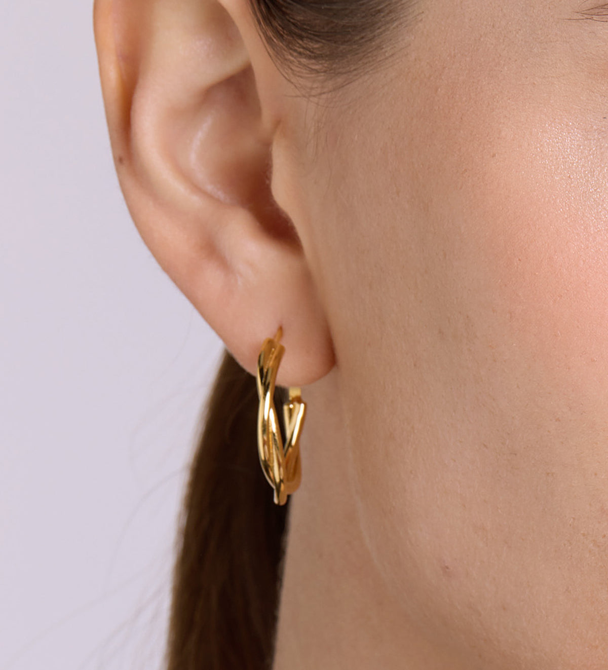 Twisted Hoop Earrings in 18k Gold Plating on 925 Silver - Ash & Harry