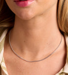 Curb Chain Necklace in Rhodium Plating on 925 Silver - Ash & Harry