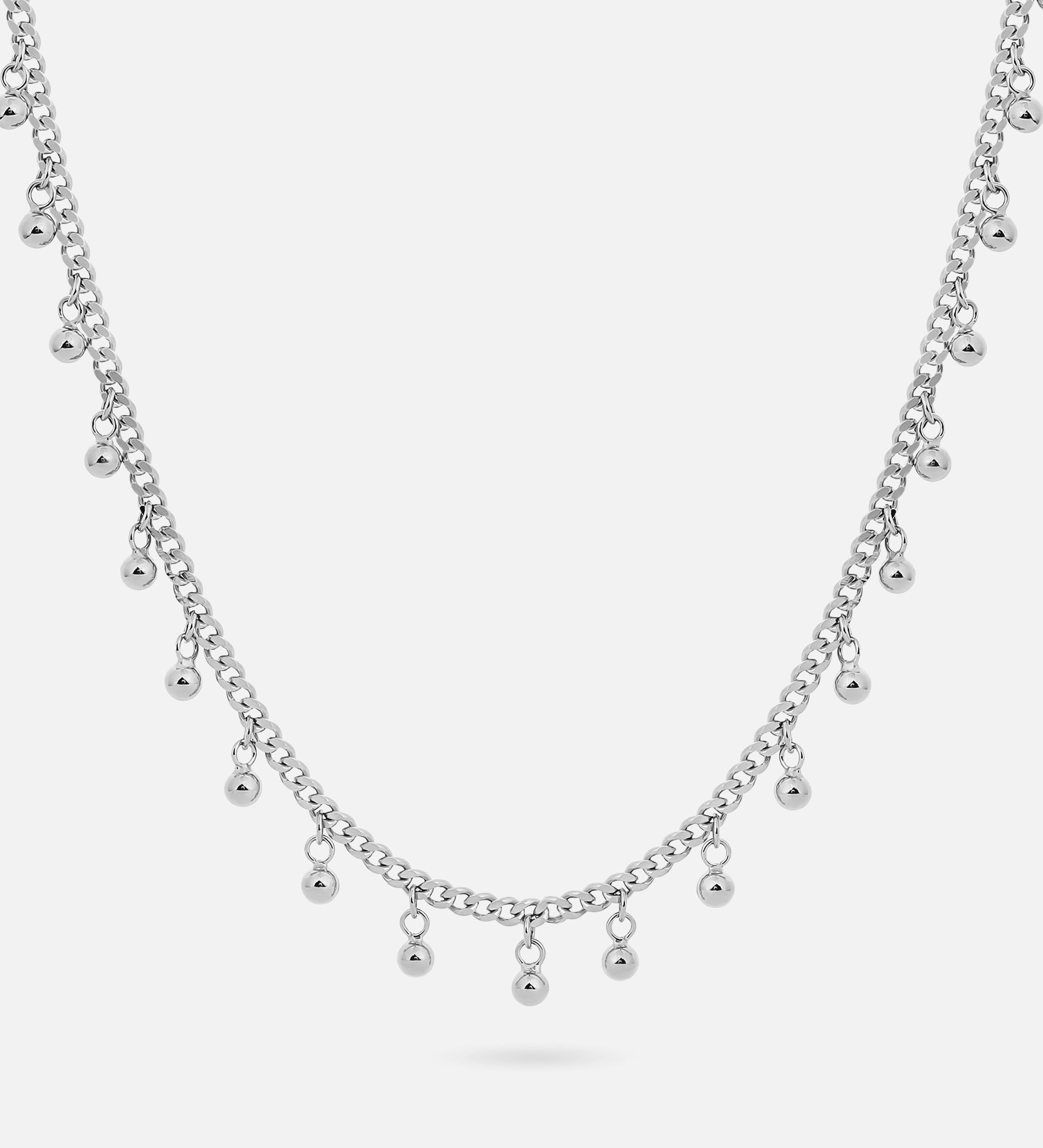 Dangling Dotted Choker in Rhodium Plating on 925 Silver - Ash & Harry