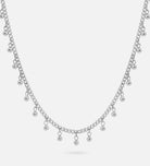 Dangling Dotted Choker in Rhodium Plating on 925 Silver - Ash & Harry