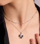 Origami Heart Clover Necklace in Rhodium Plating on 925 Silver - Ash & Harry