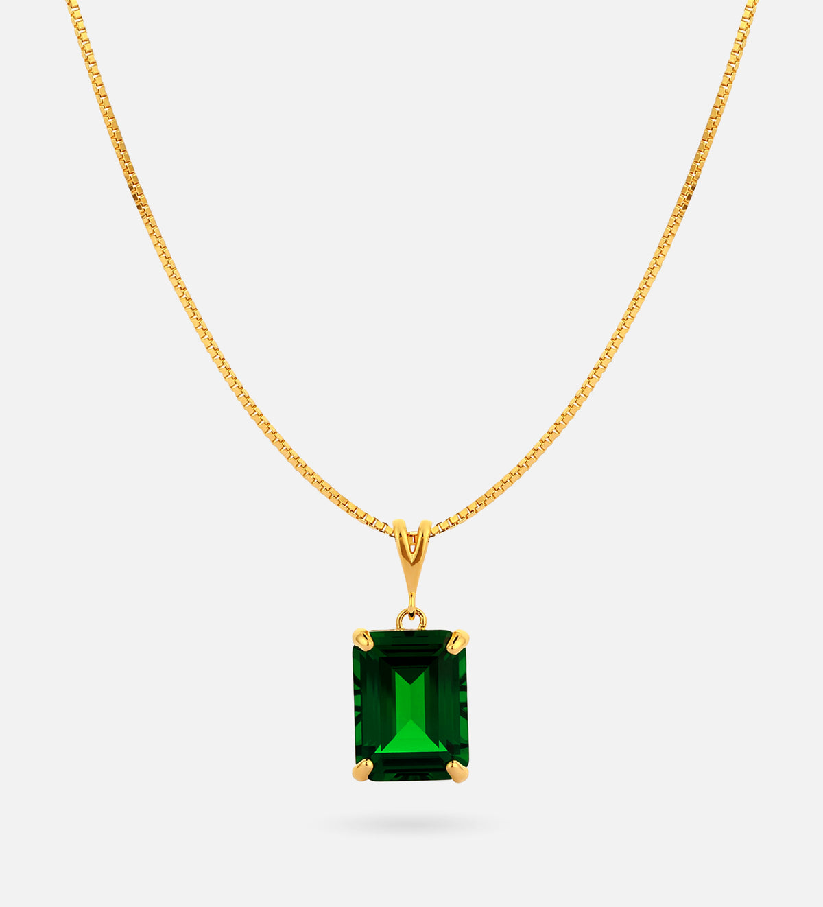 Emerald Cut Pendant Necklace in 18k Gold Plating on 925 Silver - Ash & Harry
