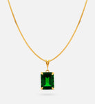 Emerald Cut Pendant Necklace in 18k Gold Plating on 925 Silver - Ash & Harry