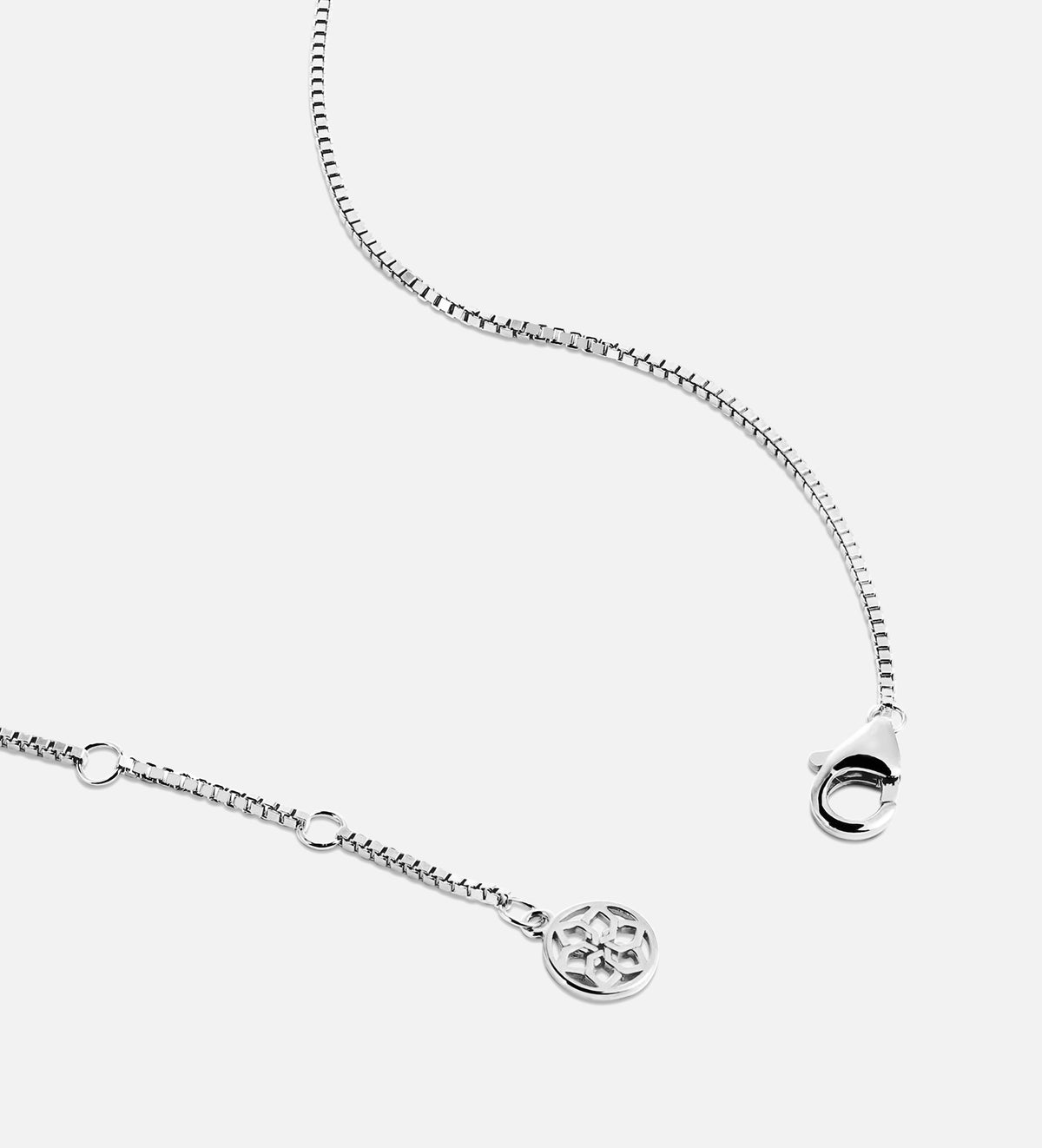 Emerald Cut Pendant Necklace in Rhodium Plating on 925 Silver - Ash & Harry