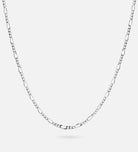 Figaro Chain Necklace in Rhodium Plating on 925 Silver - Ash & Harry