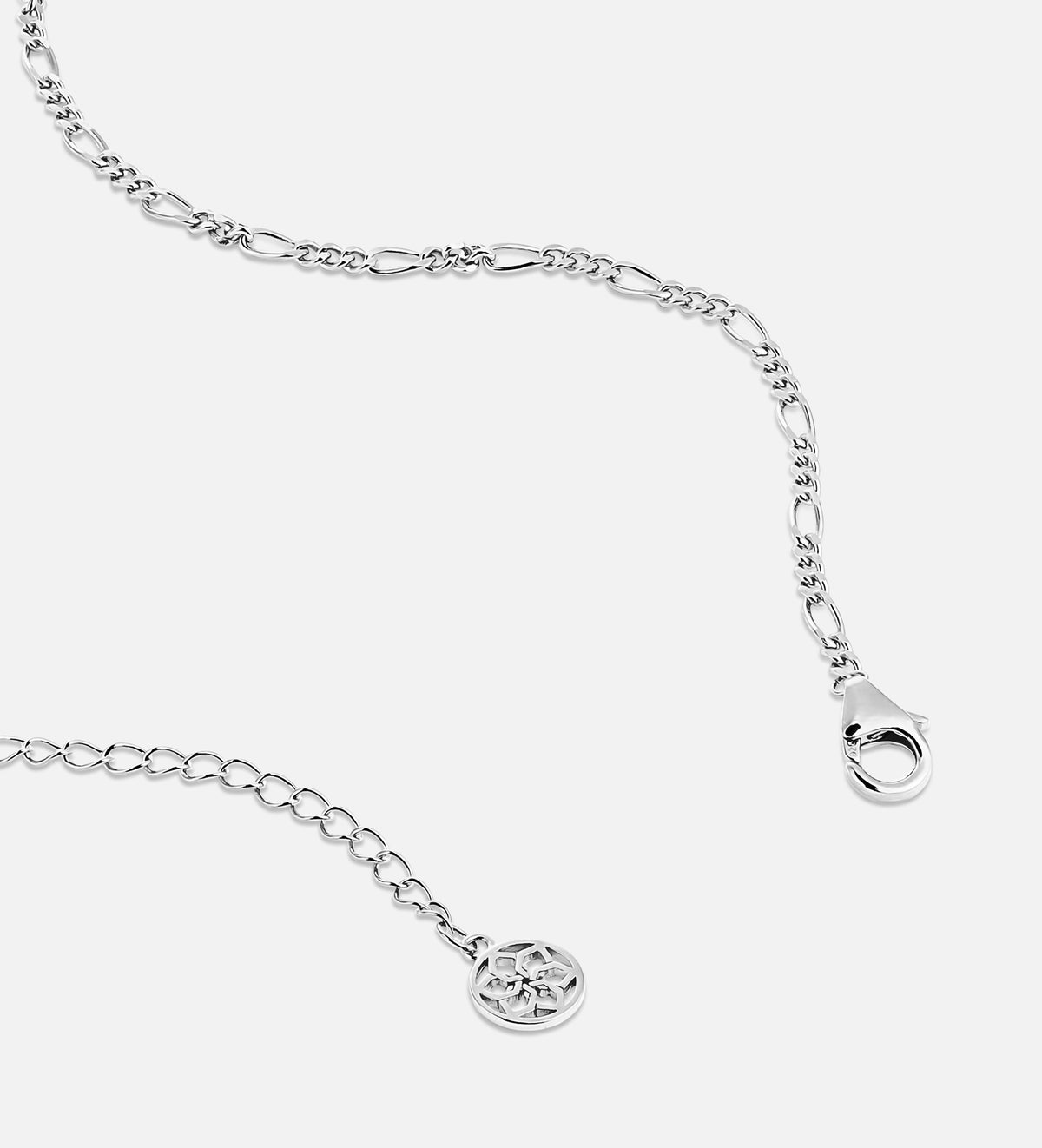 Figaro Chain Necklace in Rhodium Plating on 925 Silver - Ash & Harry