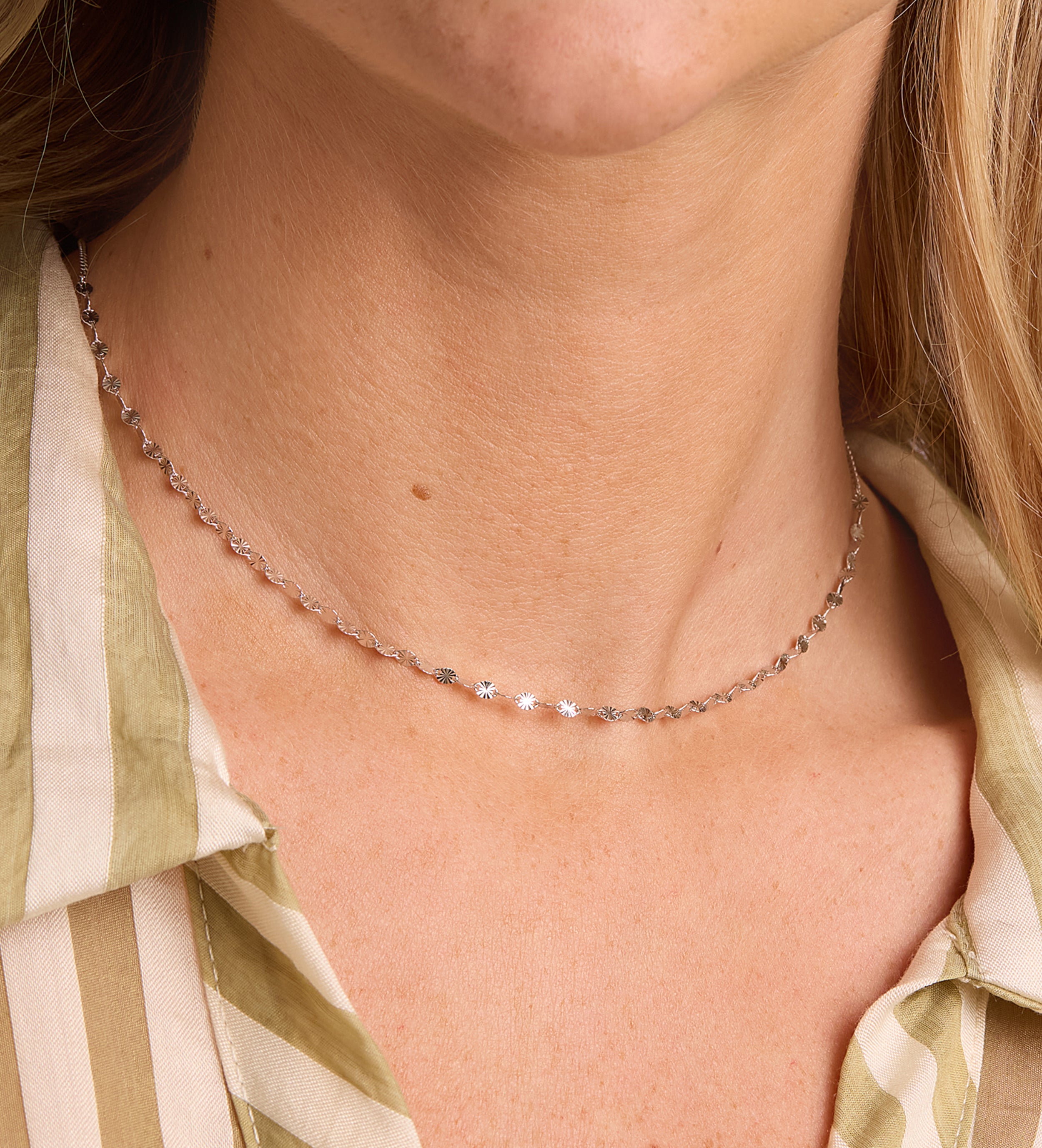 Flutter Chain Choker in Rhodium Plating on 925 Silver - Ash & Harry