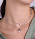 Heart Necklace in Rhodium Plating on 925 Silver - Ash & Harry