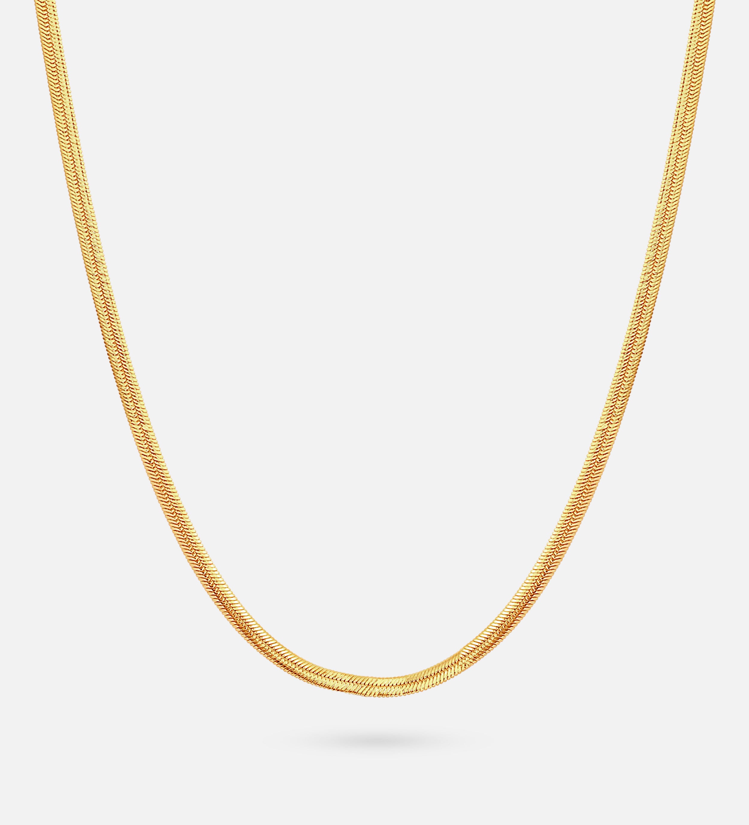 Herringbone Necklace in 18k Gold Plating on 925 Silver - Ash & Harry