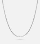 Herringbone Necklace in Rhodium Plating on 925 Silver - Ash & Harry