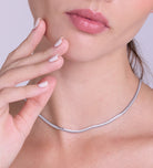 Herringbone Necklace in Rhodium Plating on 925 Silver - Ash & Harry