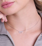 Pave Heart Silhouette Necklace in Rhodium Plating on 925 Silver - Ash & Harry