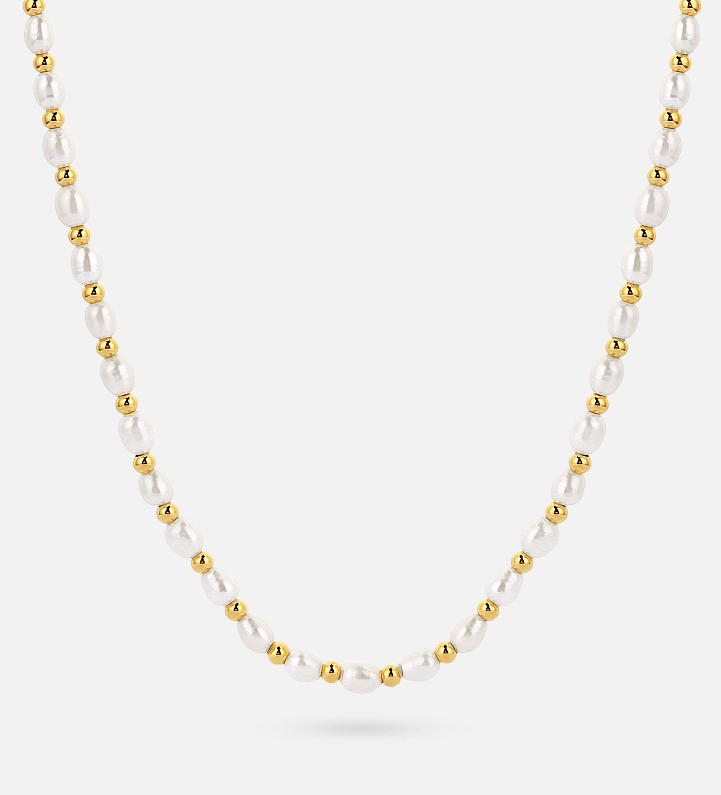 Pearl Beaded Necklace in 18k Gold Plating on 925 Silver - Ash & Harry