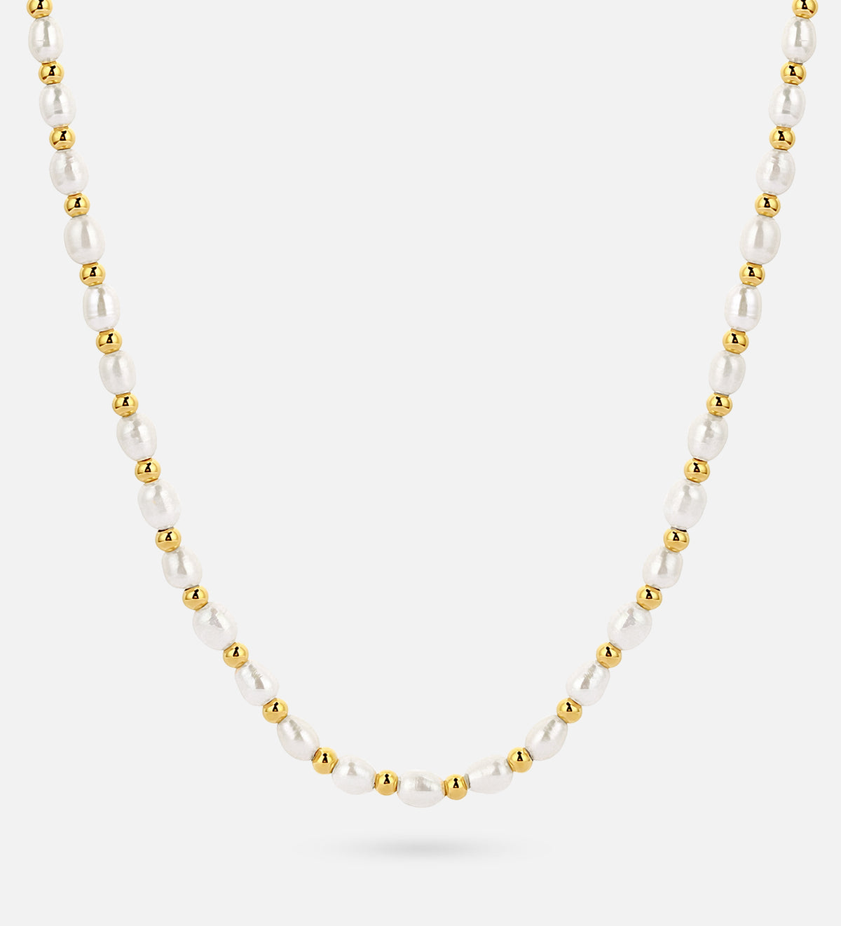 Pearl Beaded Necklace in 18k Gold Plating on 925 Silver - Ash & Harry