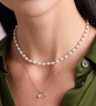 Pearl Beaded Necklace in Rhodium Plating on 925 Silver - Ash & Harry