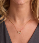 Pave Butterfly Silhouette Necklace in 18k Gold Plating on 925 Silver - Ash & Harry
