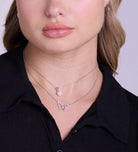 Pave Butterfly Silhouette Necklace in Rhodium Plating on 925 Silver - Ash & Harry