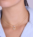 Pave Butterfly Necklace in 18k Gold Plating on 925 Silver - Ash & Harry