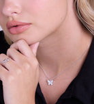 Pave Butterfly Necklace in Rhodium Plating on 925 Silver - Ash & Harry