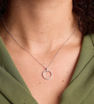 Gemstone Ring Necklace in Rhodium Plating on 925 Silver - Ash & Harry