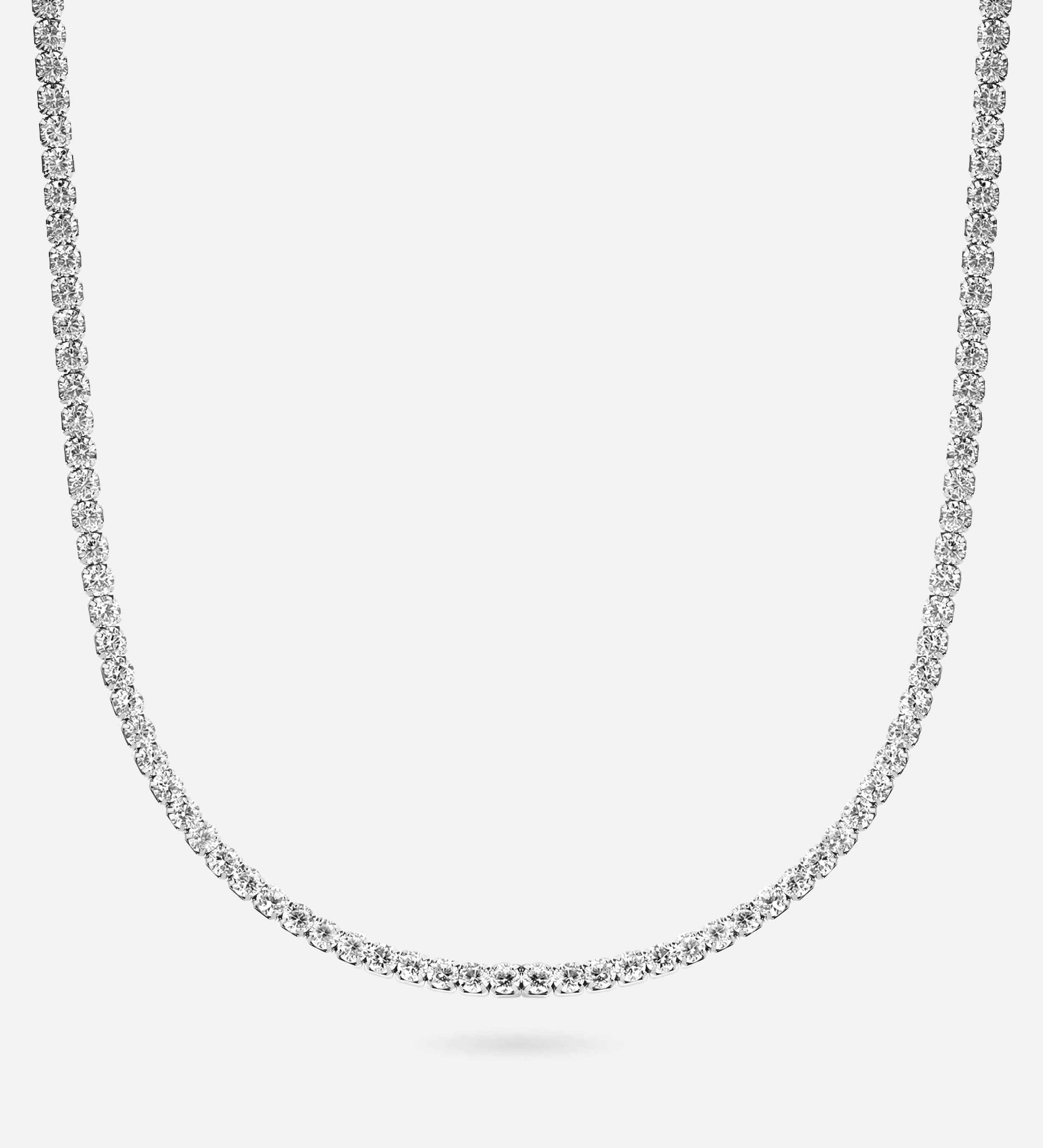 Tennis Necklace in Rhodium Plating on 925 Silver - Ash & Harry