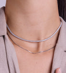 Tennis Necklace in Rhodium Plating on 925 Silver - Ash & Harry