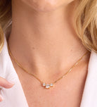 Triple Stone Pendant Necklace in 18k Gold Plating on 925 Silver - Ash & Harry