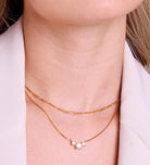 Triple Stone Pendant Necklace in 18k Gold Plating on 925 Silver - Ash & Harry