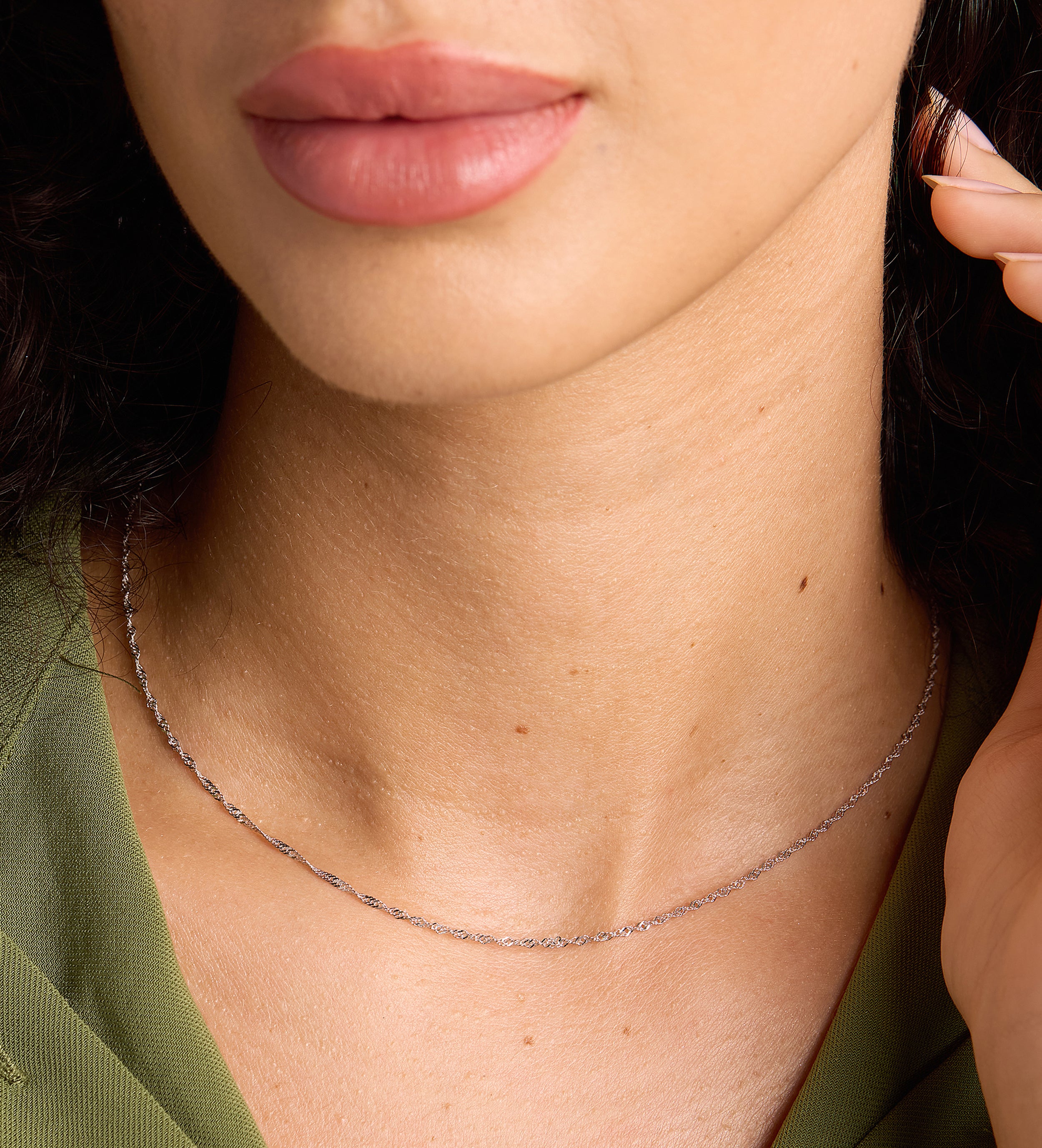 Twist Chain Necklace in Rhodium Plating on 925 Silver - Ash & Harry