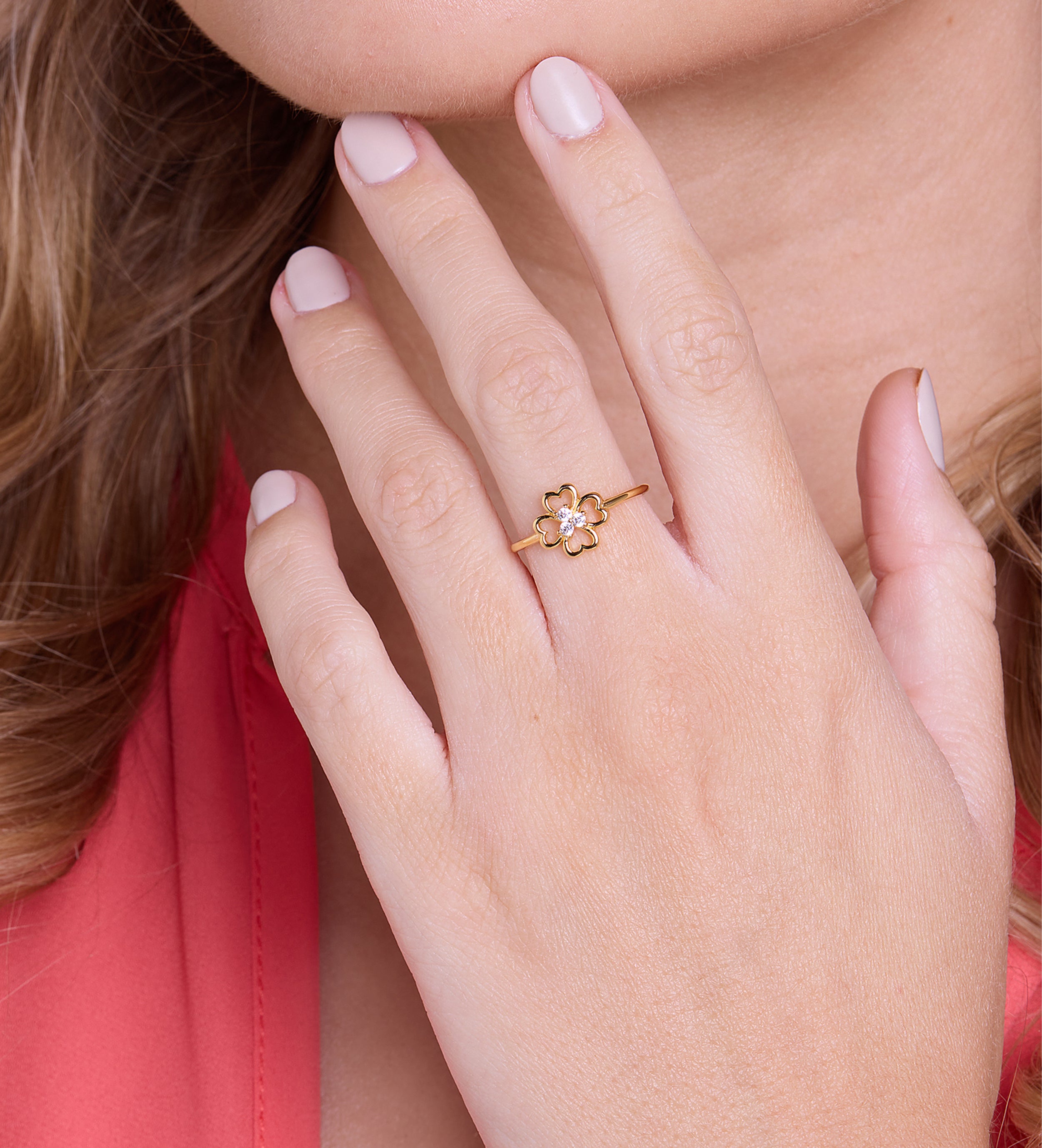 Lucky Clover Ring in 18k Gold Plating on 925 Silver - Ash & Harry