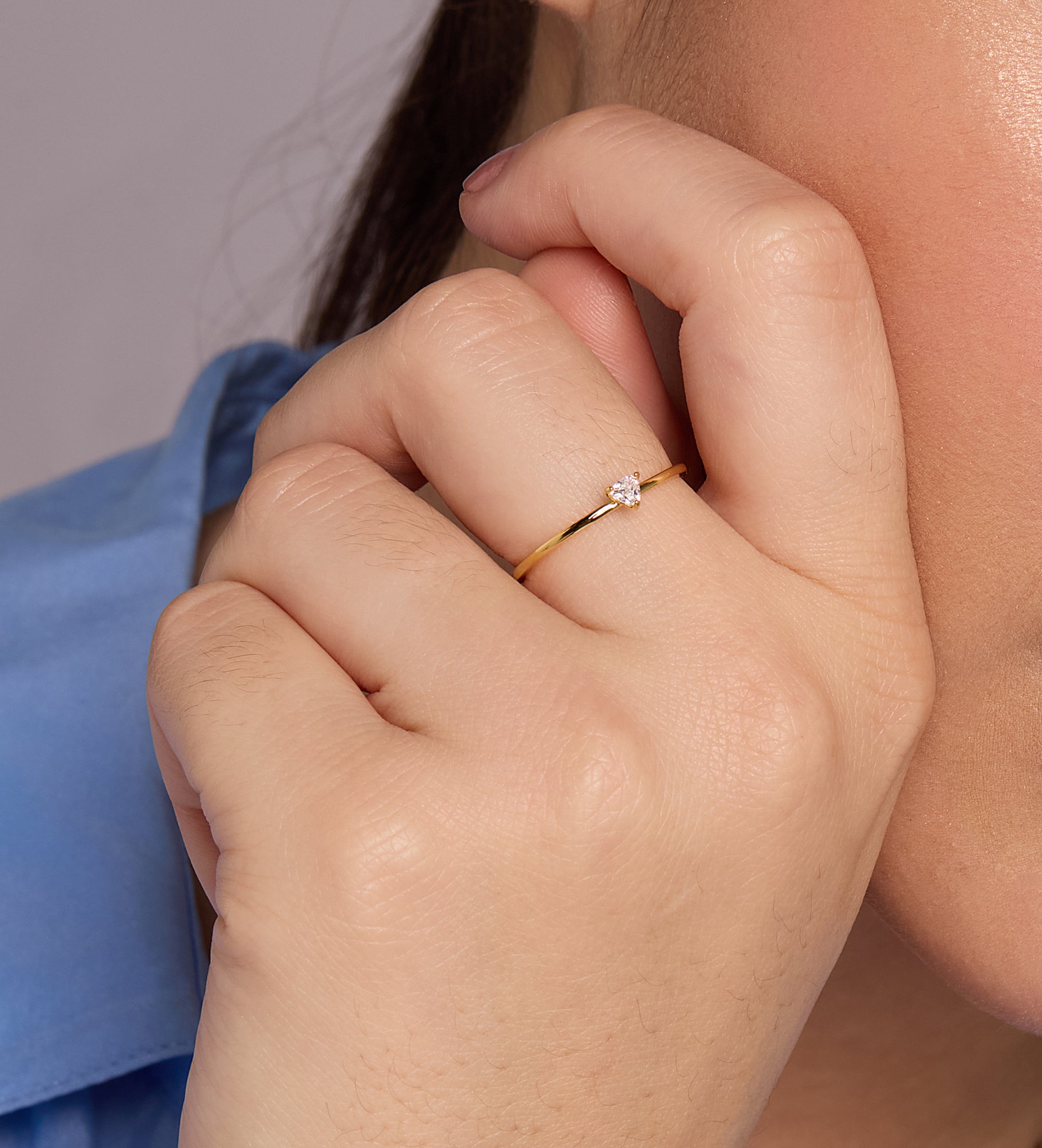 Luna Stacker Ring in 18k Gold Plating on 925 Silver - Ash & Harry
