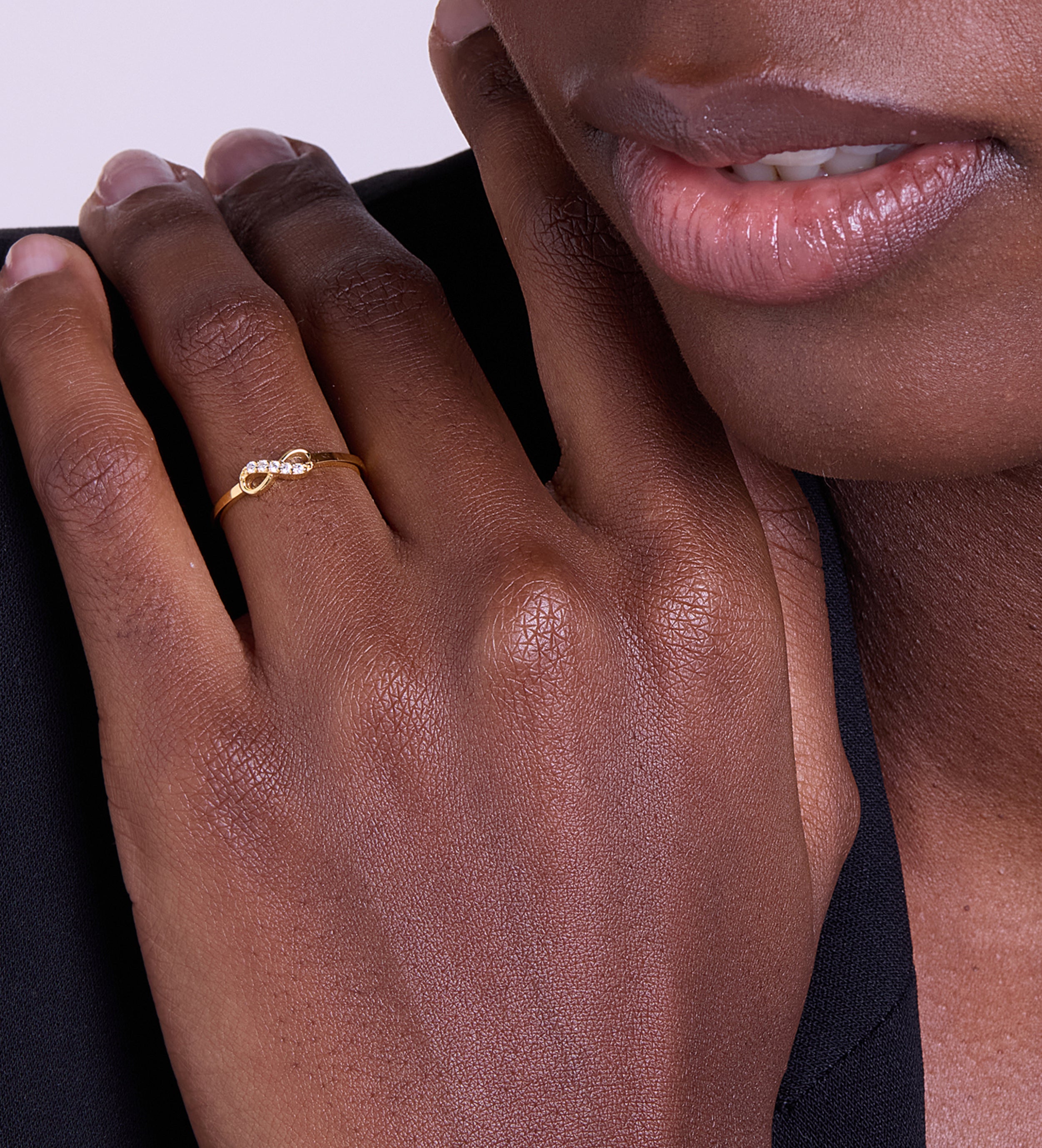 Mini Infinity Pave Ring in 18k Gold Plating on 925 Silver - Ash & Harry