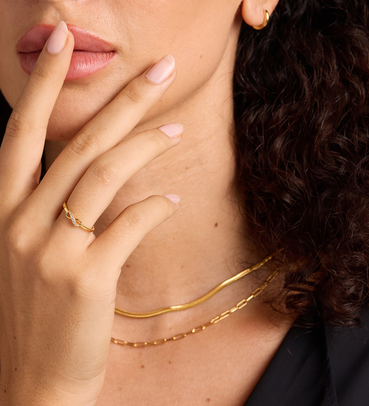 Mini Infinity Pave Ring in 18k Gold Plating on 925 Silver - Ash & Harry