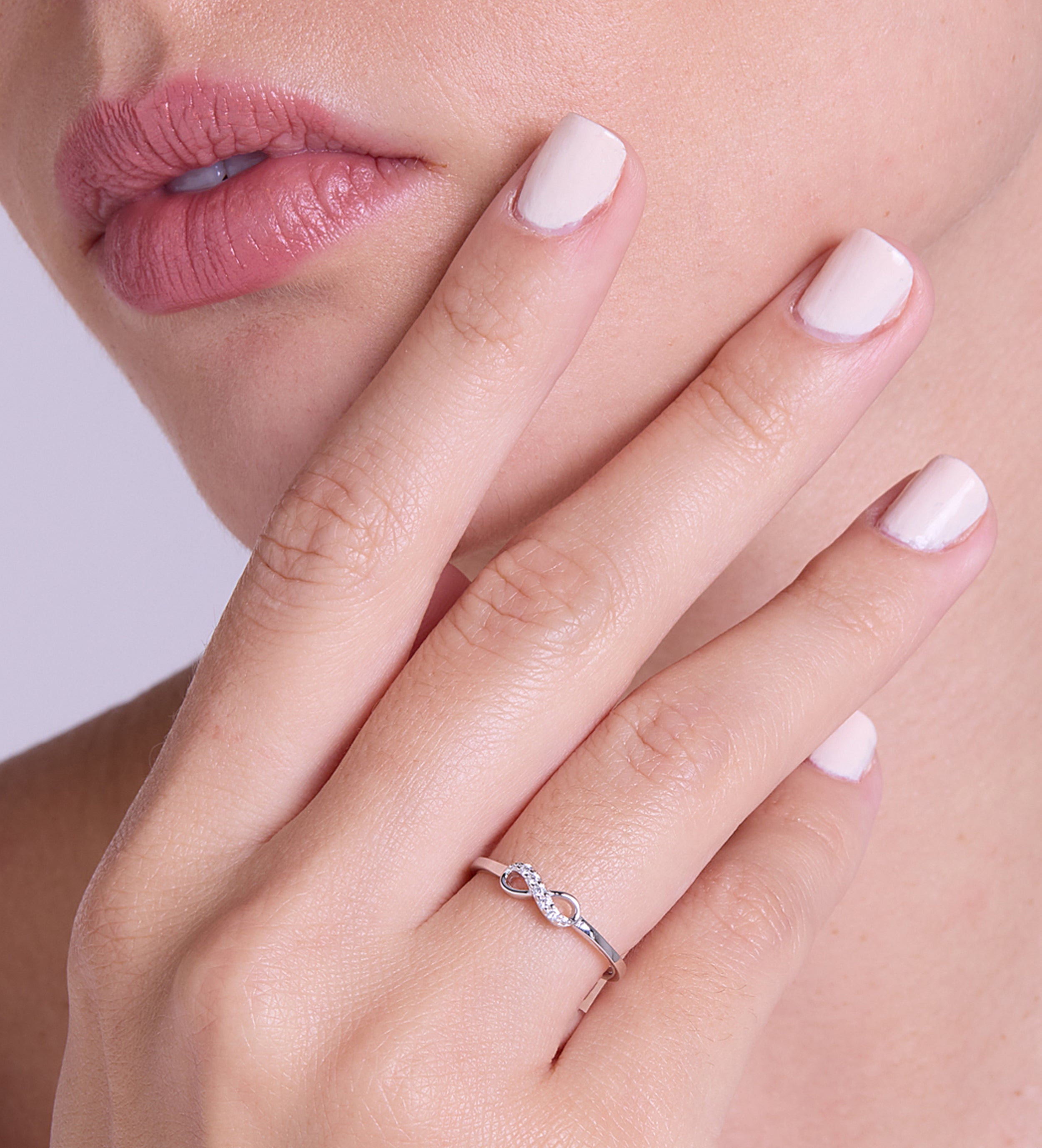 Mini Infinity Pave Ring in Rhodium Plating on 925 Silver - Ash & Harry