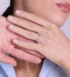 Pave Wishbone Ring in Rhodium Plating on 925 Silver - Ash & Harry