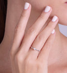 Pearl Stacker Ring in Rhodium Plating on 925 Silver - Ash & Harry