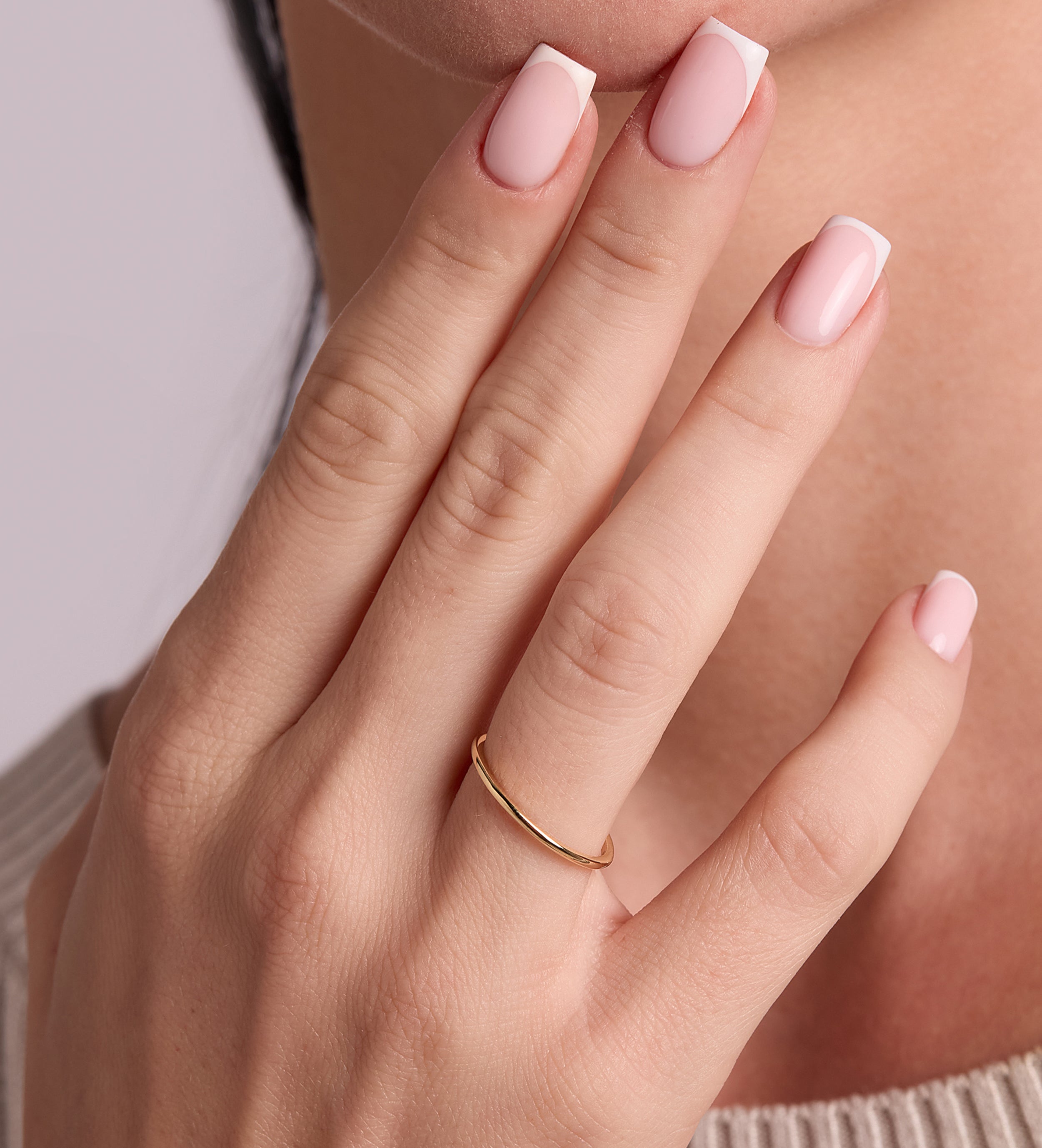 Thin Stacker Ring in 18k Gold Plating on 925 Silver - Ash & Harry