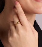 Intertwined Duo Ring in 18k Gold Plating on 925 Silver - Ash & Harry