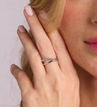 Intertwined Duo Ring in Rhodium Plating on 925 Silver - Ash & Harry
