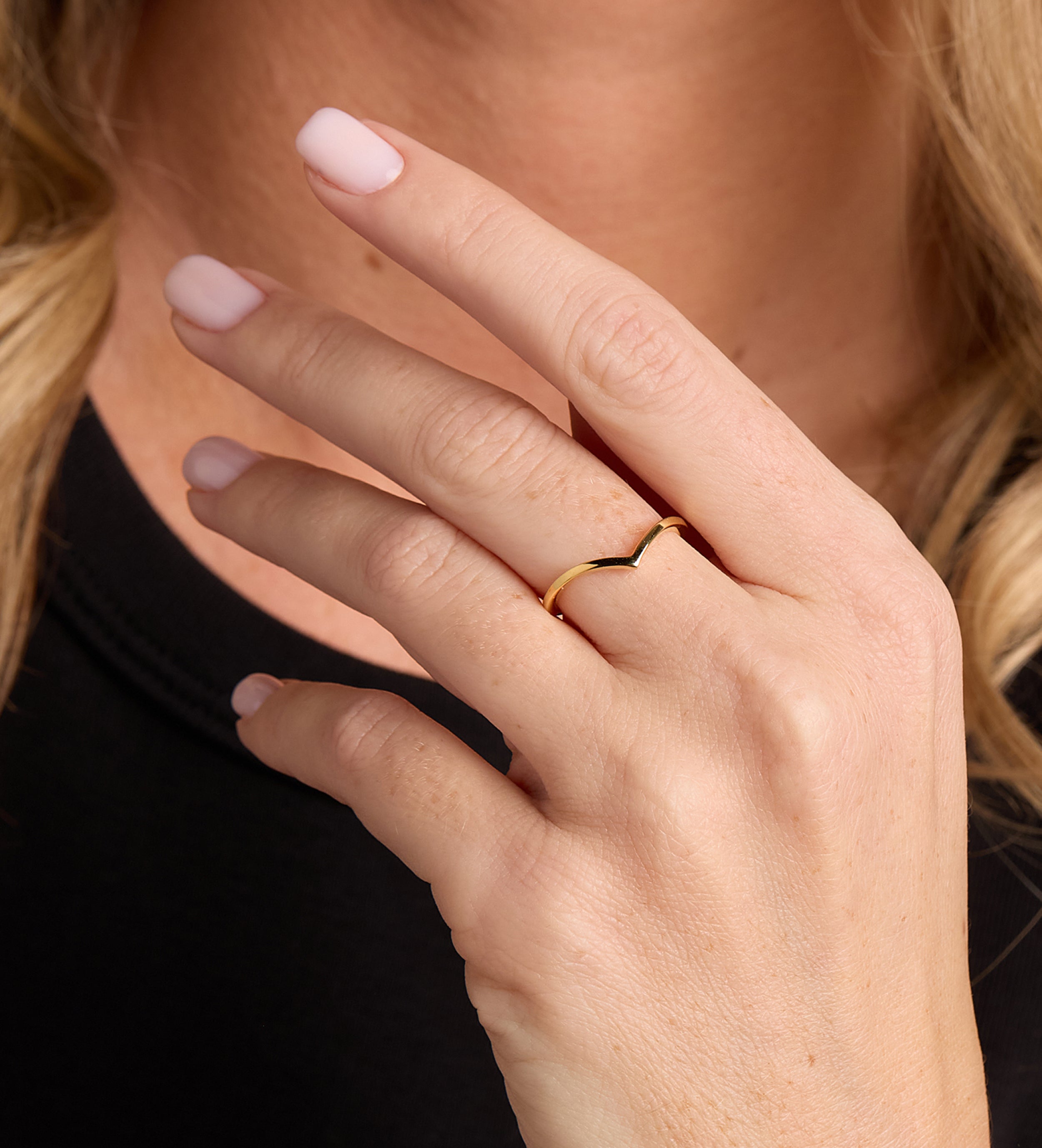 Wishbone Ring in 18k Gold Plating on 925 Silver - Ash & Harry