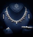 Yasmin Pure White Pearl Luxury Bridal Full Set in High Quality Simulated Diamonds Rhodium Plated - Ash & Harry