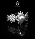 Yasmin Pure White Pearl Luxury Bridal Full Set in High Quality Simulated Diamonds Rhodium Plated - Ash & Harry